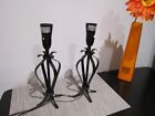 2 Two Bedside Table Lamps iron/metal 31cm tall bases only