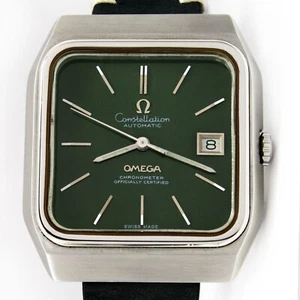 Vintage Omega Constellation 36mm Automatic Date Sunburst Green Dial Mens Watch - Picture 1 of 19