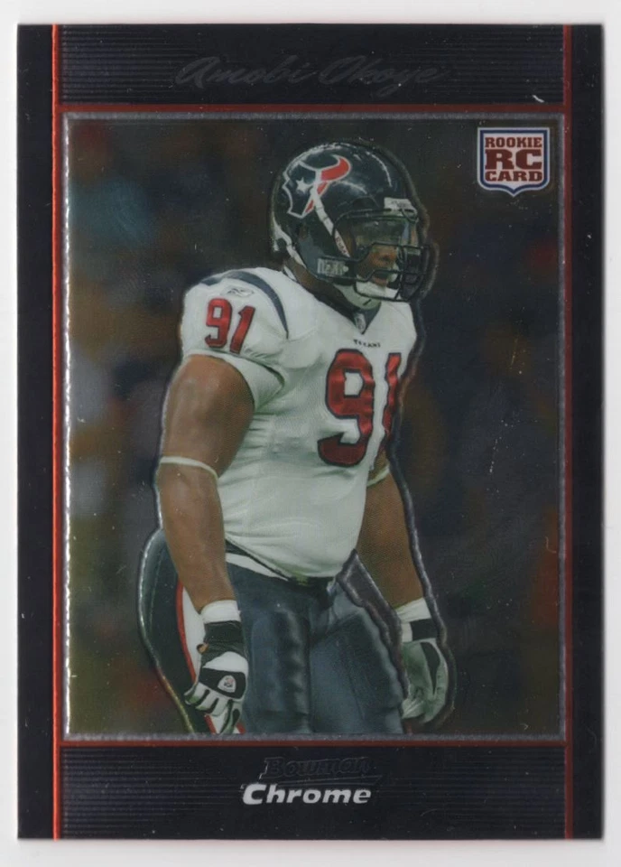 2007 BOWMAN CHROME ROOKIE Amobi Okoye Rookie Houston Texans #BC4 - Image 1 of 2