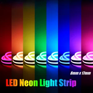 110V Plug-and-Play Flexible Neon LED Strip Light Solder-Free 8mmx17mm Waterproof - Picture 1 of 43