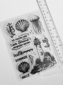 Clear Silicone Stamps Sea Life Lighthouse Scrapbooking Card Craft embelishment - Picture 1 of 2