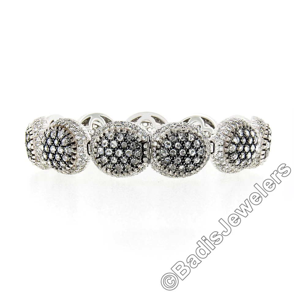 Mouawad 18K White & Black Gold  Diamond Dome Rosette Statement Bracelet - Image 1 of 4