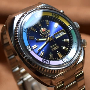 Japan Orient KING DIVER Watch Automatic watch KD 21 JEWELS Original Purple Dial - Picture 1 of 12