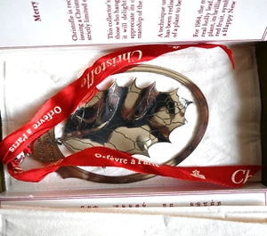 Christofle Noel 1984 Hoja de Acebo Adorno de Navidad Plata Pl con Caja Francia París - Imagen 1 de 13