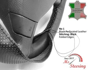 CUBIERTA DE VOLANTE DE CUERO PERFECTO NEGRA PARA MERCURY MOUNTAINEER 97-05 COLOR ELEGIDO - Imagen 1 de 12