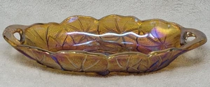 Vintage Indiana Glass Lily Pons Oval Relish Dessert Dish Amber Sunflower - Imagen 1 de 7