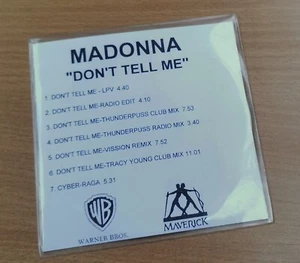 MADONNA CD Don't Tell Me 7 Track UK PROMO ONLY DJ Rare Inc CYBER-RAGGA Mix - Picture 1 of 6
