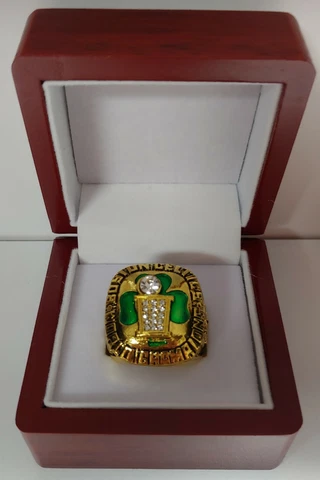 Larry Bird - 1986 Boston Celtics Championship Ring With Wooden Display Box Cover