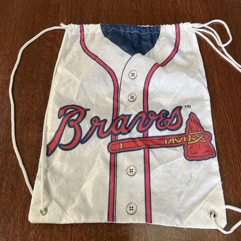 ATLANTA BRAVES DRAWSTRING BACKPACK TOTE DUFFLE BAG, BASEBALL JERSEY DESIGN Cover