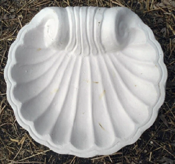 Plastic Shell Birdbath Mold Plaster Concrete bird feeder Mould 13" x 12" x 3.5" - Image 1 of 4