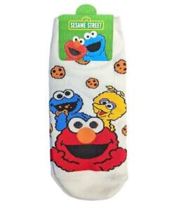 Sesame Street Cookie Monster Elmo Big Bird White Ankle Socks 35