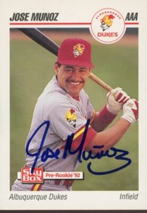 1992 Albuquerque Dukes JOSE MUNOZ Signed Card autograph WHITE SOX IMPOSSIBLE