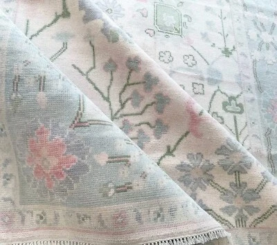 Muted Oushak Hand Knotted Cream 8x10 9x12 10x14 Wool Handmade Area Rug for Home - Image 1 of 4