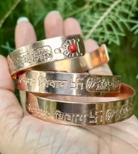 1Pc Pure Copper Mens Healing Bangle, Cuff, Bracelet, Jewelry, Spiritual, 17 gram - Picture 1 of 10
