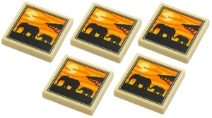 Lego 5x Tan Tile 2x2 with Safari Pattern (3068bpb1644) NEW! - Picture 1 of 1