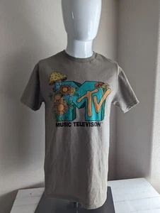 MTV Classic Logo T-Shirt with Mushrooms, Unisex Sizes, Music TV Retro 80s Tee - Picture 1 of 4