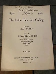 Vintage 1927 The Little Hills Are Calling by Edward Morris Sheet Music Buckley - Picture 1 of 5