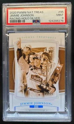 2020 National Treasures Jimmie Johnson Holo Silver #5/15 PSA 9 - Image 1 of 2