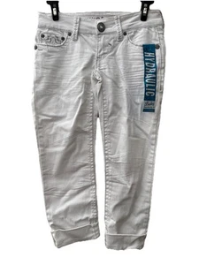 Hydraulic Bailey Low Rise Fit Junior’s White Capris Size 0 - Picture 1 of 8