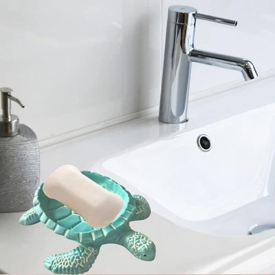 Porta-sabonete tartaruga resina banheira caixa de armazenamento chuveiro cozinha pia bandeja saboneteira - Imagem 1 de 2