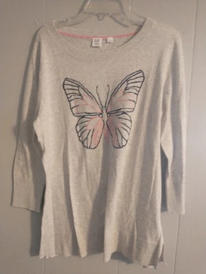 Gap Women's Y2K 100 Percent Cotton Butterfly  Top Size P/S Boho Hippie - Image 1 of 3