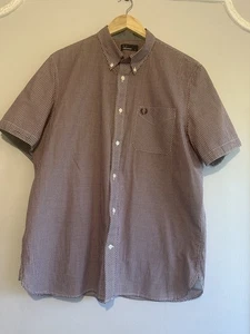 Camisa de guinga Fred Perry manga corta roja talla XL - Imagen 1 de 7
