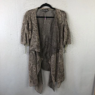 Pretty Angel Cardigan Womens XL Brown Lace Knit Duster Fairy Whimsigoth Goblin - Image 1 of 4