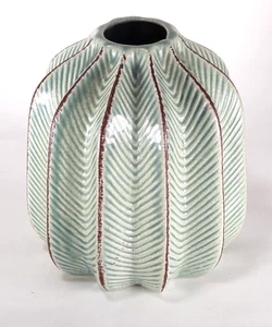 Ceramic Nature Inspired Green Cactus Vase French - Picture 1 of 7