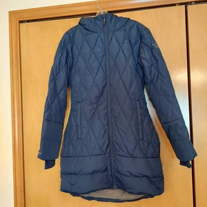 NEW! Moosejaw Women’s Down Mid Length Quilted Jacket Midnight Size Medium $139 - Picture 1 of 23