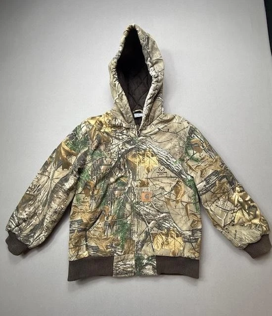 Carhartt Jacket Youth Medium 10-12 Realtree Xtra Hooded Quilted Zip Hunting - Image 1 of 4