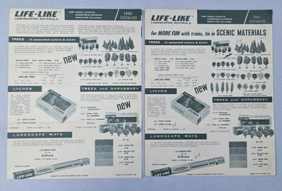 2  LIFE-LIKE DEALER CATALOGS-1960,1961-MODEL RAILROAD LANDSCAPING MATERIALS - Image 1 of 4