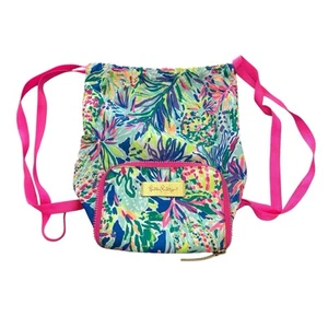 Lilly Pulitzer Convertible Backpack Bag Tropical Floral Travel Resort Beach Bag - Picture 1 of 10