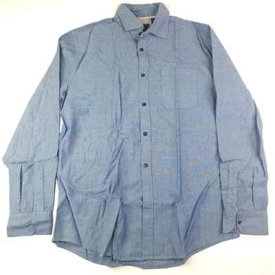 Camisa Williams & Kent Cambray Algodón Cupro Manga Larga Botón Azul Para Hombre Grande Foto 1 de 4