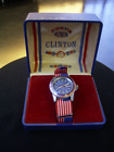 Niezwykle fajny i bardzo rzadki automatyczny zegarek kalendarzowy Swiss Clinton z lat 70.