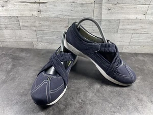 Zapatos planos Rykä Ryka para mujer de 7,5 W de ancho Mary Jane azules sin cordones con correa cruzada mocasines - Imagen 1 de 18