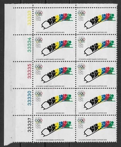 1972 Winter Olympics Bobsledding Mint Plate Block of 10. SC# 1461, MNH, No Gum - Picture 1 of 3