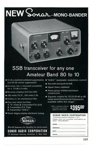 QST Ham Radio Mag. Anuncio para el NUEVO Sonar - Mono-Bander (7/62) - Imagen 1 de 1