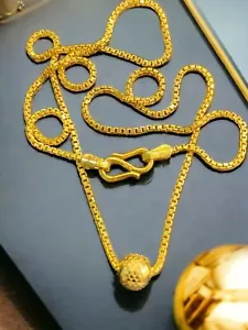 Splendida Collana Catena Sfere Fatta a Mano Solida 916 Stampata Oro Giallo 22ct - Foto 1 di 14