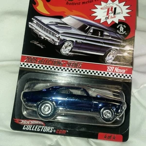 2005 Hot Wheels sELECTIONs Series '68 Chevy Nova Blue Spectraflame Real Riders - Picture 1 of 24