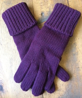 Guantes de invierno Club Monaco-rojo granate oscuro-mezcla de lana-gruesos-cálidos-accesorios-nuevos Foto 1 de 3