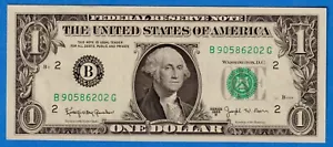 USA $1 Series 1963B P-443c - aUNC Banknote B 90586202 G ( New York) - Picture 1 of 2