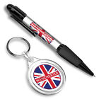 1 Ballpoint Pen & 1 Keyring Set Manchester England Flag Circle #59478