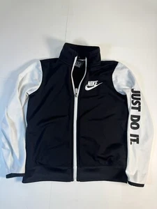 Nike Track Jacket Toddler Boys 7 Large Sportswear Just Do It Full Zip Black - Picture 1 of 7