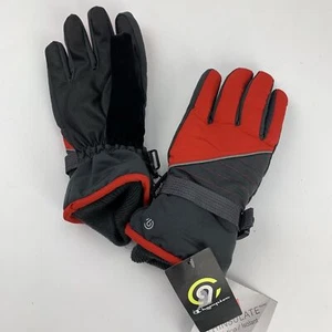 Champion Brand Red Grey Gloves Boys Size 8-16 New Waterproof Reflective - Picture 1 of 4