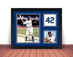 Framed JACKIE ROBINSON Collage Photo BROOKLYN DODGERS - 8x10 or 11x14 (J1) - Picture 1 of 11