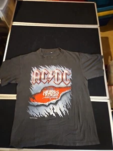 Camiseta de colección AC/DC Razors Edge 1990 Tour para hombre negra brockum puntada única  - Imagen 1 de 14