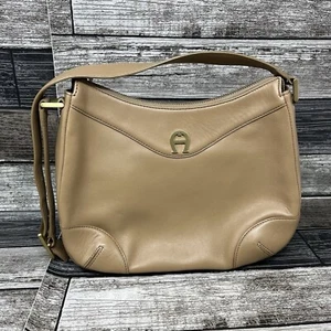 Borsa a tracolla ETIENNE AIGNER vintage beige vera pelle borsetta vintage - Foto 1 di 9