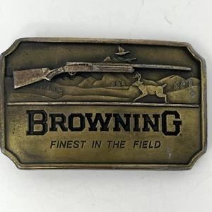 Browning Firearms Promo Belt Buckle Vintage 70s Indiana Metal Craft XR83 - Picture 1 of 7