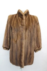 EXCELLENT CANADIAN DEMI BUFF MINK FUR JACKET COAT WOMEN WOMAN SIZE 6 SMALL - Picture 1 of 3