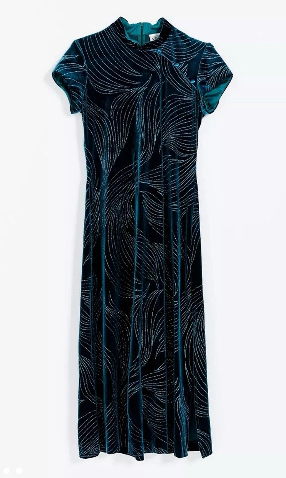 Vintage S.L. Vestido de inspiración asiática de moda para mujer talla 6 pequeño Foto 1 de 4